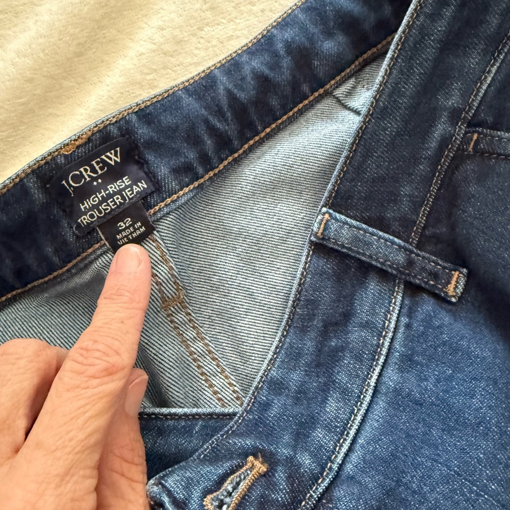 J. Crew High-Rise Trouser Blue Jeans - Picture 2 of 2